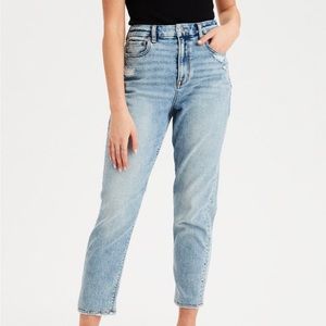 American Eagle curvy mom jean stretch denim straight leg high rise 12 xtra short